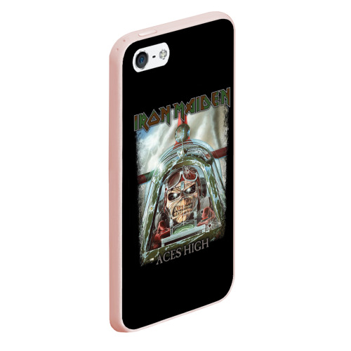 Чехол для iPhone 5/5S матовый Iron Maiden, цвет светло-розовый - фото 3
