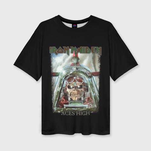 Женская футболка oversize 3D Iron Maiden, цвет 3D печать