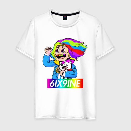 Мужская футболка хлопок 6ix9ine, цвет белый