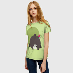 Женская футболка 3D Прикольная панда с бабочкой - фото 2