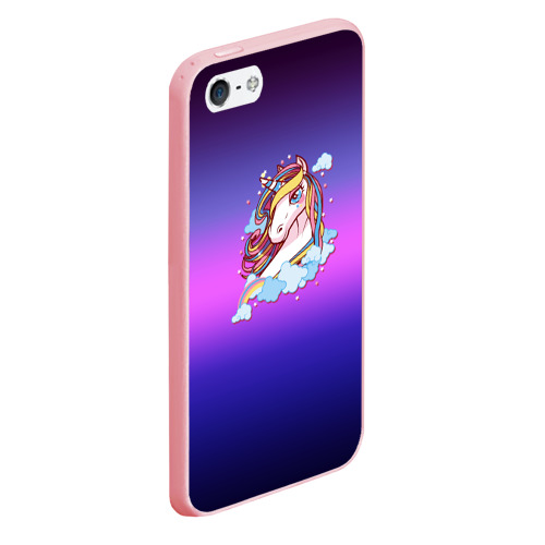 Чехол для iPhone 5/5S матовый Единорог, цвет баблгам - фото 3