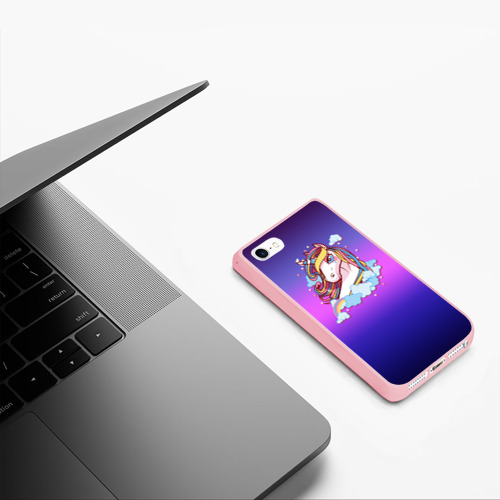 Чехол для iPhone 5/5S матовый Единорог, цвет баблгам - фото 5