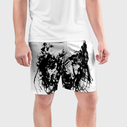 Мужские шорты спортивные Зверь, цвет 3D печать - фото 3