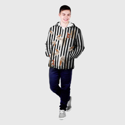 Мужская куртка 3D Гуси паттерн с полосами вертикальными - фото 2