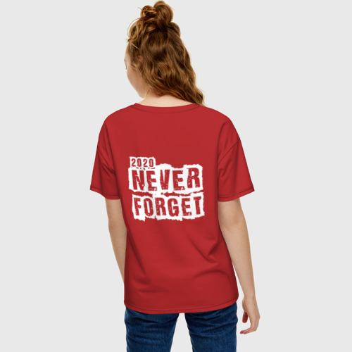 Женская футболка хлопок Oversize 2020 Never forget!, цвет красный - фото 4