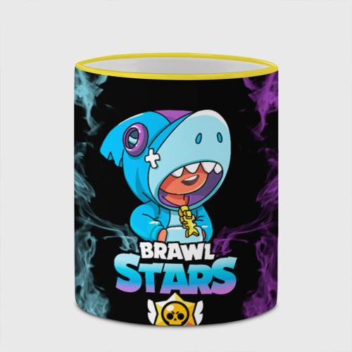 Кружка с полной запечаткой Brawl Stars Leon Shark, цвет Кант желтый - фото 4