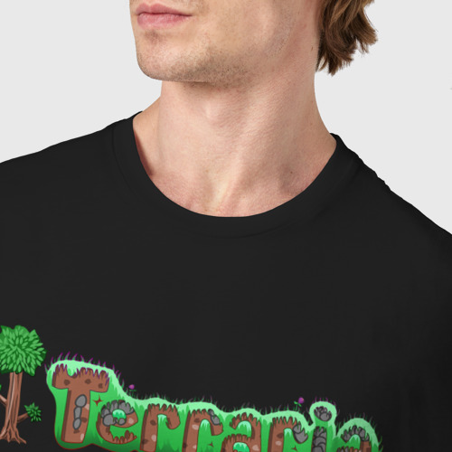 Мужская футболка хлопок Terraria, цвет черный - фото 6