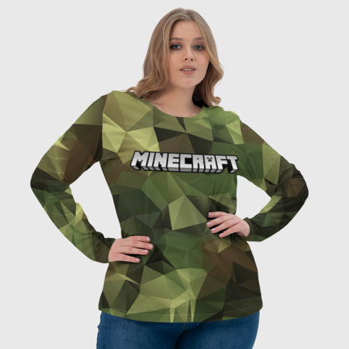 Женский лонгслив 3D Minecraft military Майнкрафт камуфляж, цвет 3D печать - фото 6