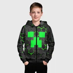 Детская толстовка 3D на молнии Minecraft Creeper Крипер - фото 2