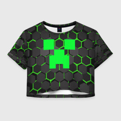 Женская футболка Crop-top 3D Minecraft Creeper Крипер