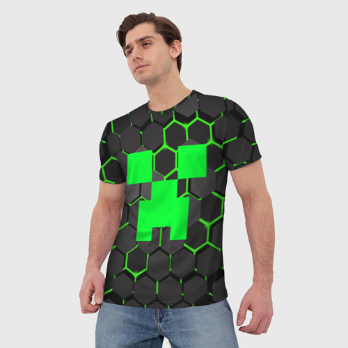Мужская футболка 3D Minecraft Creeper Крипер, цвет 3D печать - фото 3