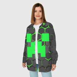 Женская рубашка oversize 3D Minecraft Creeper Крипер - фото 2