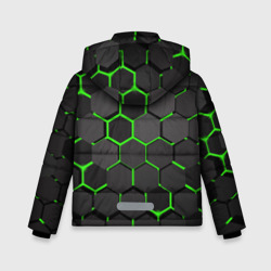 Куртка с принтом Minecraft Creeper Крипер для любого человека, вид сзади №1. Цвет основы: черный