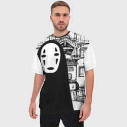 Мужская футболка oversize 3D No-Face Spirited Away Ghibli - фото 2