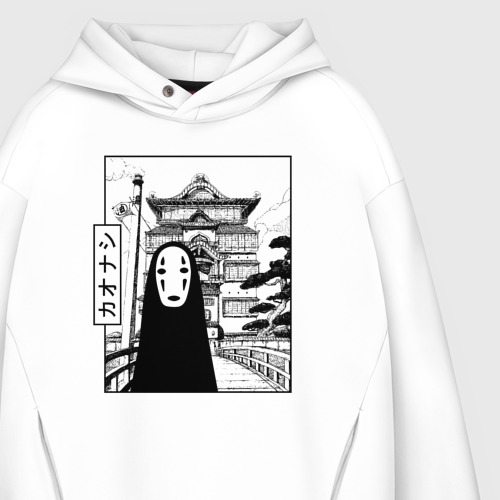 Мужское худи Oversize хлопок No-Face Spirited Away Ghibli - фото 4