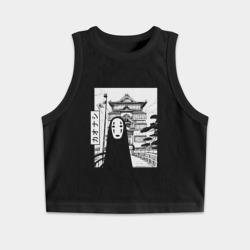 Женская укороченная майка-топ хлопок No-Face Spirited Away Ghibli