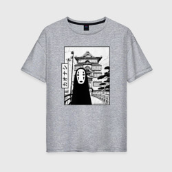 Женская футболка хлопок Oversize No-Face Spirited Away Ghibli