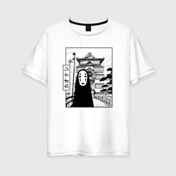 Женская футболка хлопок Oversize No-Face Spirited Away Ghibli