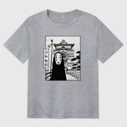 Женская футболка хлопок Oversize No-Face Spirited Away Ghibli