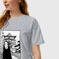 Женская футболка хлопок Oversize No-Face Spirited Away Ghibli - фото 2
