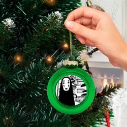 Ёлочный шар стеклянный/пластиковый No-Face Spirited Away Ghibli - фото 2