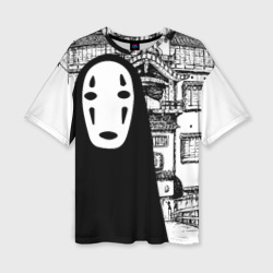 Женская футболка oversize 3D No-Face Spirited Away Ghibli