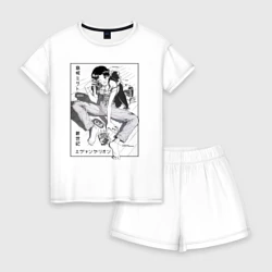 Женская пижама с шортиками хлопок Мисато Кацураги