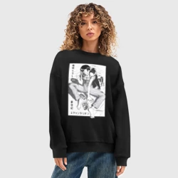 Женский свитшот oversize без начеса хлопок Мисато Кацураги - фото 2