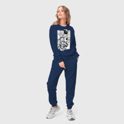 Женский костюм хлопок Manga page from Evangelion. monochrome - фото 2