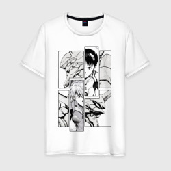 Manga page from Evangelion. monochrome – Мужская футболка хлопок с принтом купить со скидкой в -20%