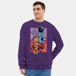 Мужской свитшот oversize без начеса хлопок Аска и Синдзи, Евангелион - фото 2