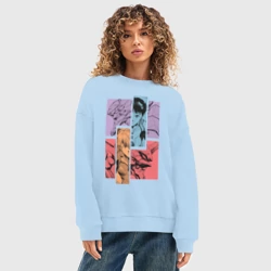 Женский свитшот oversize без начеса хлопок Аска и Синдзи, Евангелион - фото 2