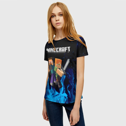 Женская футболка 3D с принтом MINECRAFT, фото на моделе #1