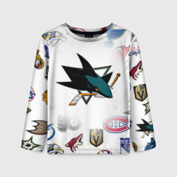 Детский лонгслив 3D San Jose Sharks NHL teams pattern