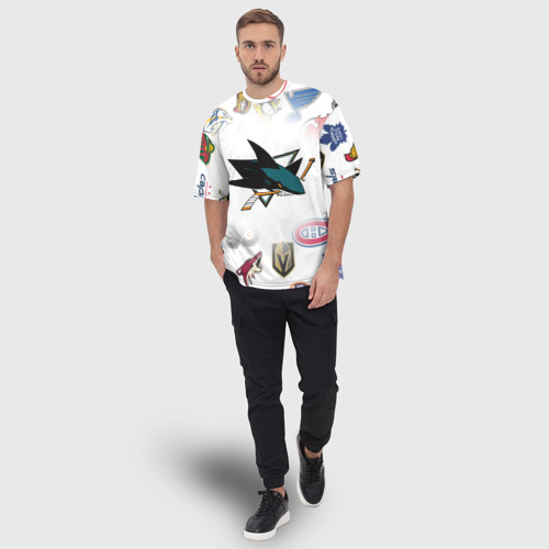 Мужская футболка oversize 3D San Jose Sharks NHL teams pattern, цвет 3D печать - фото 5