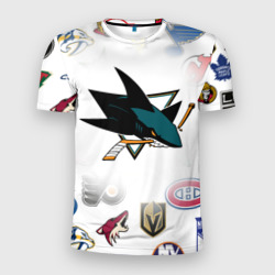 Мужская футболка 3D Slim San Jose Sharks NHL teams pattern