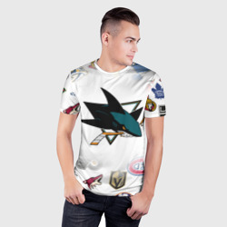 Мужская футболка 3D Slim San Jose Sharks NHL teams pattern - фото 2