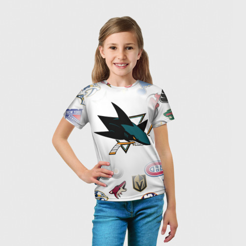 Детская футболка 3D San Jose Sharks NHL teams pattern, цвет 3D печать - фото 5