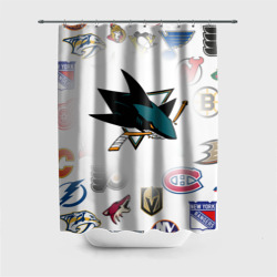 Штора 3D для ванной San Jose Sharks NHL teams pattern