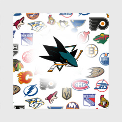 Магнит виниловый Квадрат San Jose Sharks NHL teams pattern