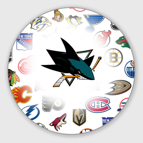 Круглый коврик для мышки San Jose Sharks NHL teams pattern