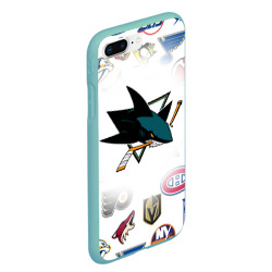 Чехол для iPhone 7Plus/8 Plus матовый San Jose Sharks NHL teams pattern - фото 2