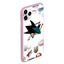 Чехол для iPhone 11 Pro Max матовый San Jose Sharks NHL teams pattern - фото 2