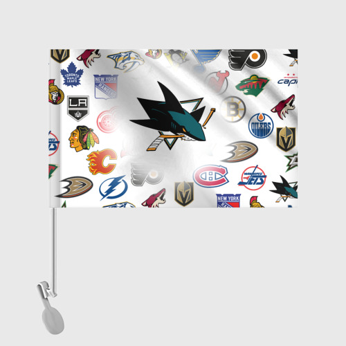 Флаг для автомобиля San Jose Sharks NHL teams pattern - фото 2