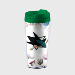 Термокружка-непроливайка San Jose Sharks NHL teams pattern