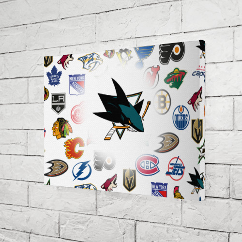 Холст прямоугольный San Jose Sharks NHL teams pattern, цвет 3D печать - фото 3