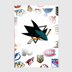 Постер San Jose Sharks NHL teams pattern