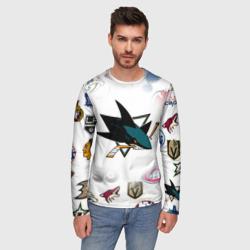 Мужской лонгслив 3D San Jose Sharks NHL teams pattern - фото 2