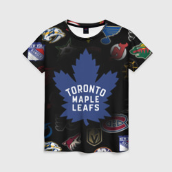 Женская футболка 3D Toronto Maple Leafs НХЛ
