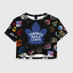Женская футболка Crop-top 3D Toronto Maple Leafs НХЛ